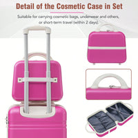 Durable 4-Piece Hardshell Luggage Set With Spinner Suitcase, TSA Lock, And Cosmetic Case - Perfect For Travel 20", 24", And 28" Sizes
