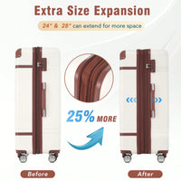 Durable 4-Piece Hardshell Luggage Set With Spinner Suitcase, TSA Lock, And Cosmetic Case - Perfect For Travel 20", 24", And 28" Sizes