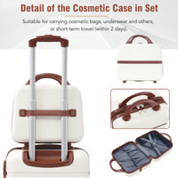 Durable 4-Piece Hardshell Luggage Set With Spinner Suitcase, TSA Lock, And Cosmetic Case - Perfect For Travel 20", 24", And 28" Sizes