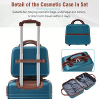 Durable 4-Piece Hardshell Luggage Set With Spinner Suitcase, TSA Lock, And Cosmetic Case - Perfect For Travel 20", 24", And 28" Sizes