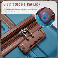 Durable 4-Piece Hardshell Luggage Set With Spinner Suitcase, TSA Lock, And Cosmetic Case - Perfect For Travel 20", 24", And 28" Sizes