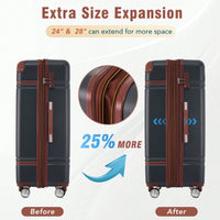 Durable 4-Piece Hardshell Luggage Set With Spinner Suitcase, TSA Lock, And Cosmetic Case - Perfect For Travel 20", 24", And 28" Sizes