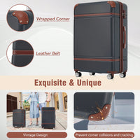 Durable 4-Piece Hardshell Luggage Set With Spinner Suitcase, TSA Lock, And Cosmetic Case - Perfect For Travel 20", 24", And 28" Sizes