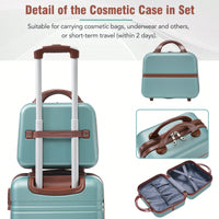 Durable 4-Piece Hardshell Luggage Set With Spinner Suitcase, TSA Lock, And Cosmetic Case - Perfect For Travel 20", 24", And 28" Sizes