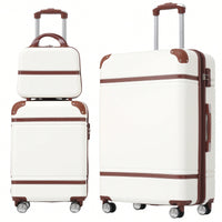 3-Piece Hardshell Luggage Set With Lightweight Spinner Suitcases And Cosmetic Case - TSA Lock - Stylish Green