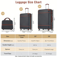 3-Piece Hardshell Luggage Set With Lightweight Spinner Suitcases And Cosmetic Case - TSA Lock - Stylish Green