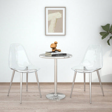 Elegant Transparent Dining Chairs Set Of 4 - Modern Armless Crystal Style With Plated Metal Legs For Nordic Inspired Interiors