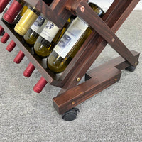 Stylish Freestanding Wine Rack For Kitchen, Pantry, Or Cellar - Holds 26 Bottles - Elegant Walnut Wine Storage Display
