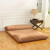 Versatile Large Folding Mattress Sofa Bed With Soft Foam Filling, Removable & Machine Washable Faux Fur Cover