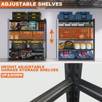 Heavy-Duty Black Metal Shelving Unit with 5 Removable Dividers for Garage Kitchen and Office Storage 83.86 Wide 47.27 Deep 23.62 High