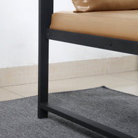 Luxurious Light Tan Accent Arm Chair for Living Room Office Lounge with Thick Cushions and Sturdy Metal Frame