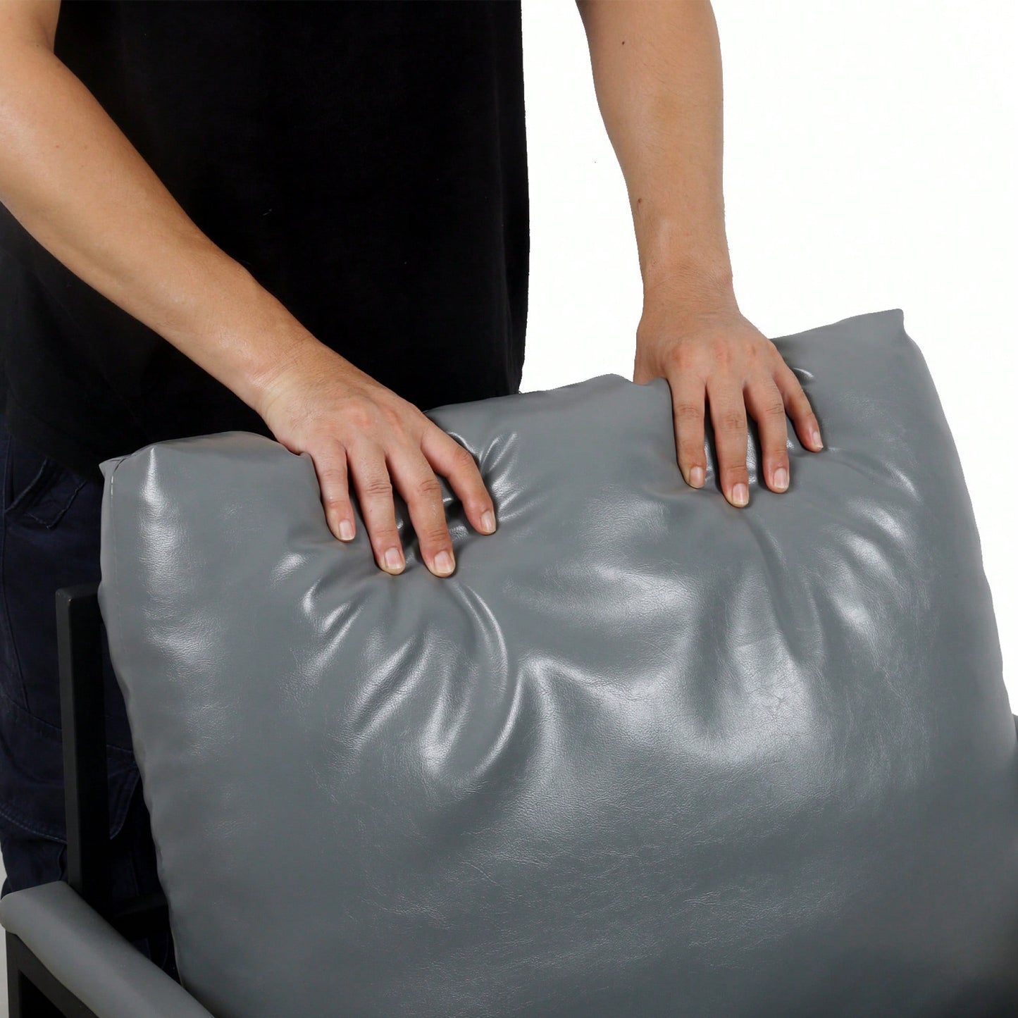 Luxurious Light Tan Accent Arm Chair for Living Room Office Lounge with Thick Cushions and Sturdy Metal Frame