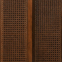 Mid Century Modern Rattan Buffet Cabinet with Adjustable Shelf and Solid Wood Legs for Entryway Living Room Kitchen Dining Room