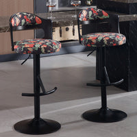 Set Of 2 Adjustable Swivel Bar Stools With Solid Wood Backrest For Kitchen Counter And Dining Room In Brown