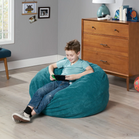 Cozy Modern Corduroy Bean Bag Chair In Dark Teal – Stylish And Comfortable Lounge Seating For Any Space