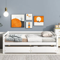 Stylish White Daybed With Dual Storage Drawers For Space-Saving Convenience