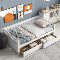 Stylish White Daybed With Dual Storage Drawers For Space-Saving Convenience