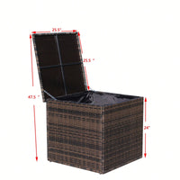 Stylish Brown Wicker Outdoor Furniture Storage Box For Patio And Garden Decor