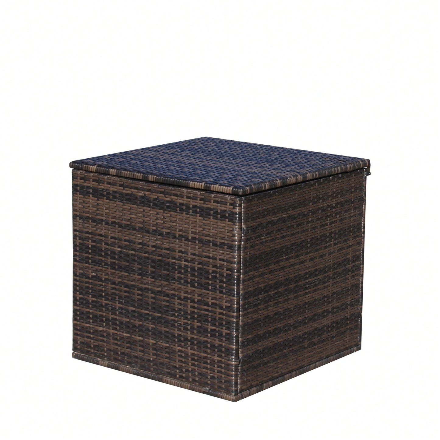 Stylish Brown Wicker Outdoor Furniture Storage Box For Patio And Garden Decor