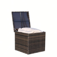 Stylish Brown Wicker Outdoor Furniture Storage Box For Patio And Garden Decor