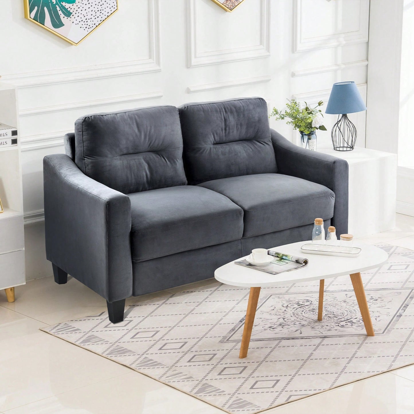 Cozy Sectional Sofa For Living Room, Bedroom, Or Office - Perfect Comfort For Small Spaces