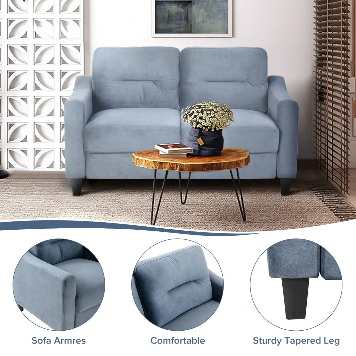 Cozy Sectional Sofa For Living Room, Bedroom, Or Office - Perfect Comfort For Small Spaces