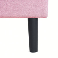 Chic Pink Queen Upholstered Platform Bed Frame with Button Tufted Headboard No Box Spring Needed Easy Assembly