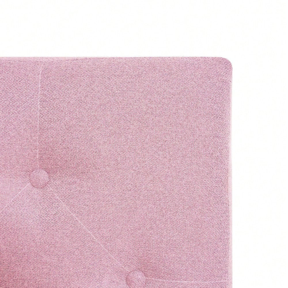 Chic Pink Queen Upholstered Platform Bed Frame with Button Tufted Headboard No Box Spring Needed Easy Assembly