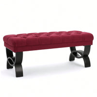 Luxurious Velvet Storage Ottoman For Living Room & Bedroom Decor