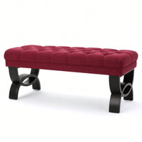 Luxurious Velvet Storage Ottoman For Living Room & Bedroom Decor