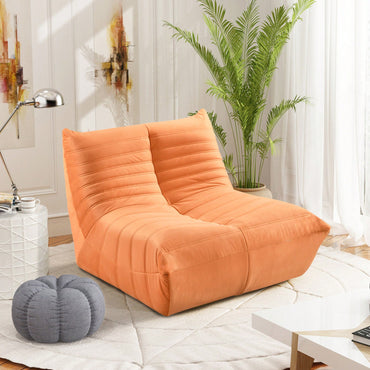 Cozy Orange Bean Bag Chair For Adults - Versatile Oversized Floor Sofa With High-Resilience Foam And Soft Flannelette Fabric