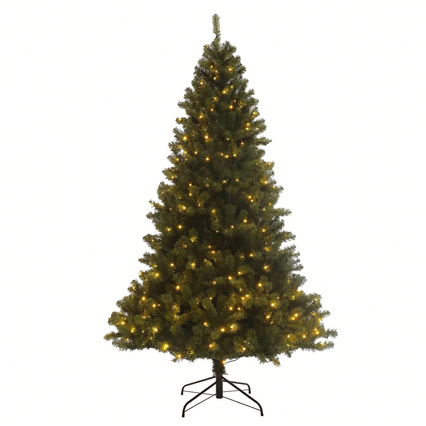 7.5ft Pre-Lit Artificial Christmas Tree With 400 LED Lights And Foldable Stand - Perfect Holiday Decoration