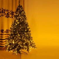 7.5ft Pre-Lit Artificial Christmas Tree With 400 LED Lights And Foldable Stand - Perfect Holiday Decoration