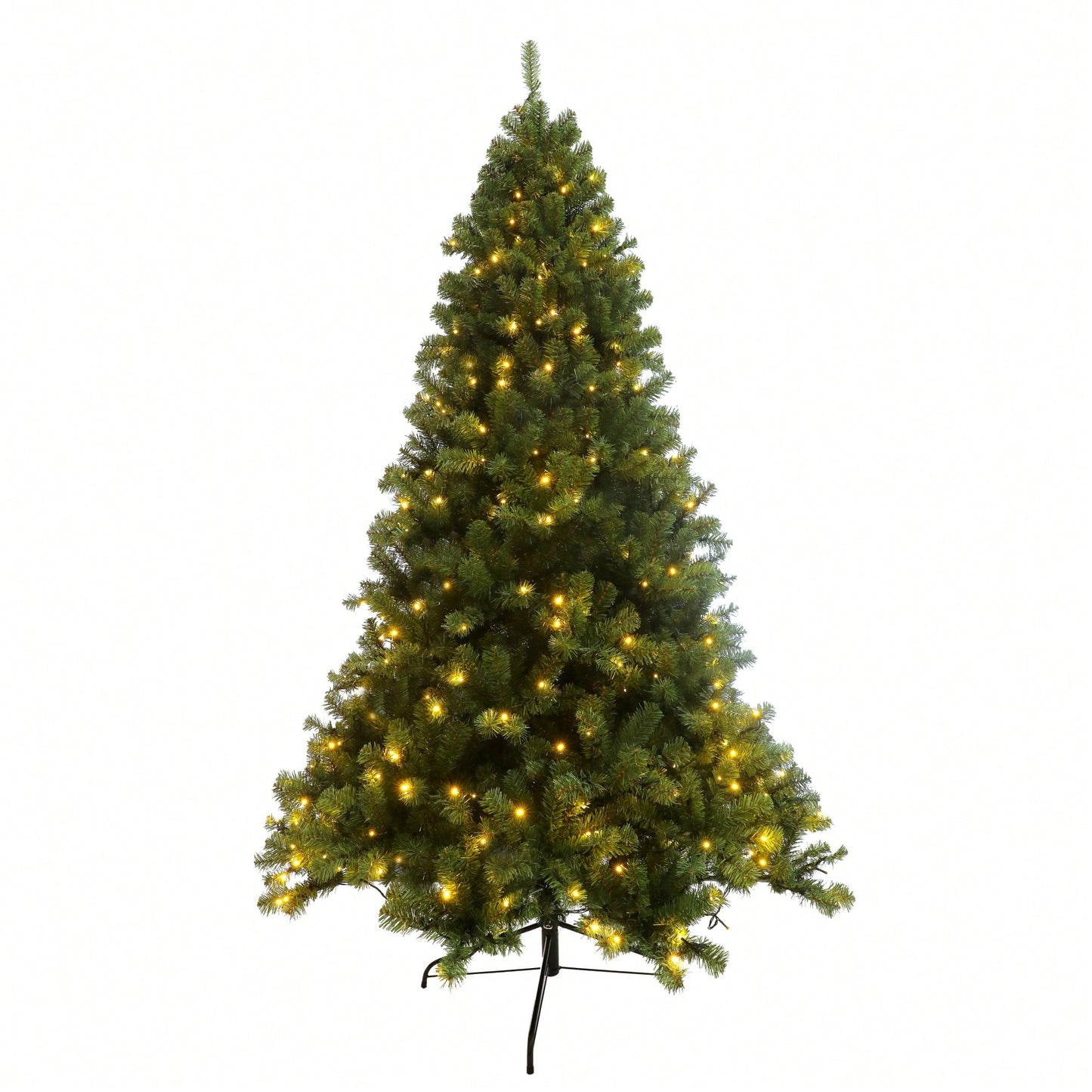 7.5ft Pre-Lit Artificial Christmas Tree With 400 LED Lights And Foldable Stand - Perfect Holiday Decoration