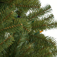 7-Foot Hinged Christmas Tree With 500 UL Multi-Colored Lights - 48-Inch Diameter Holiday Decor