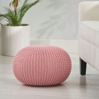 Cozy Handcrafted Knitted Pouf For Stylish Home Decor And Comfortable Seating