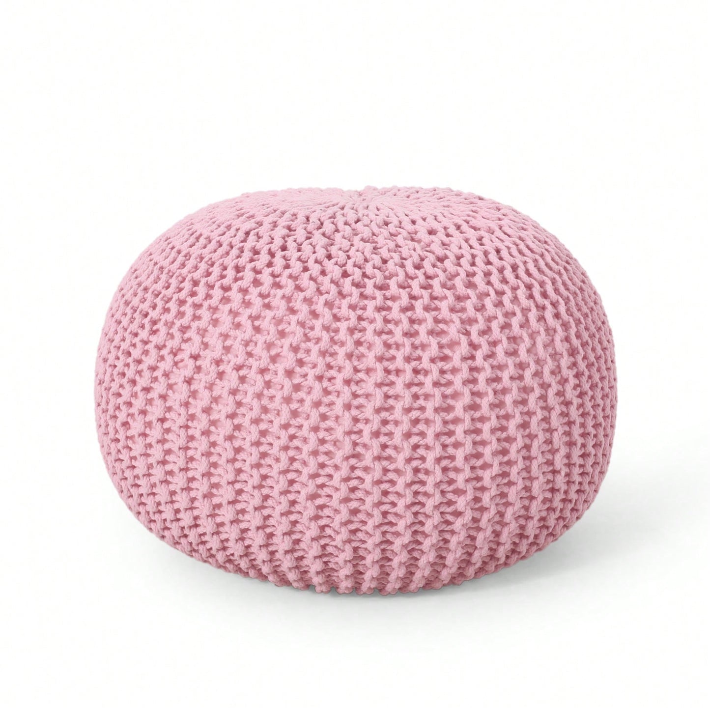 Cozy Handcrafted Knitted Pouf For Stylish Home Decor And Comfortable Seating