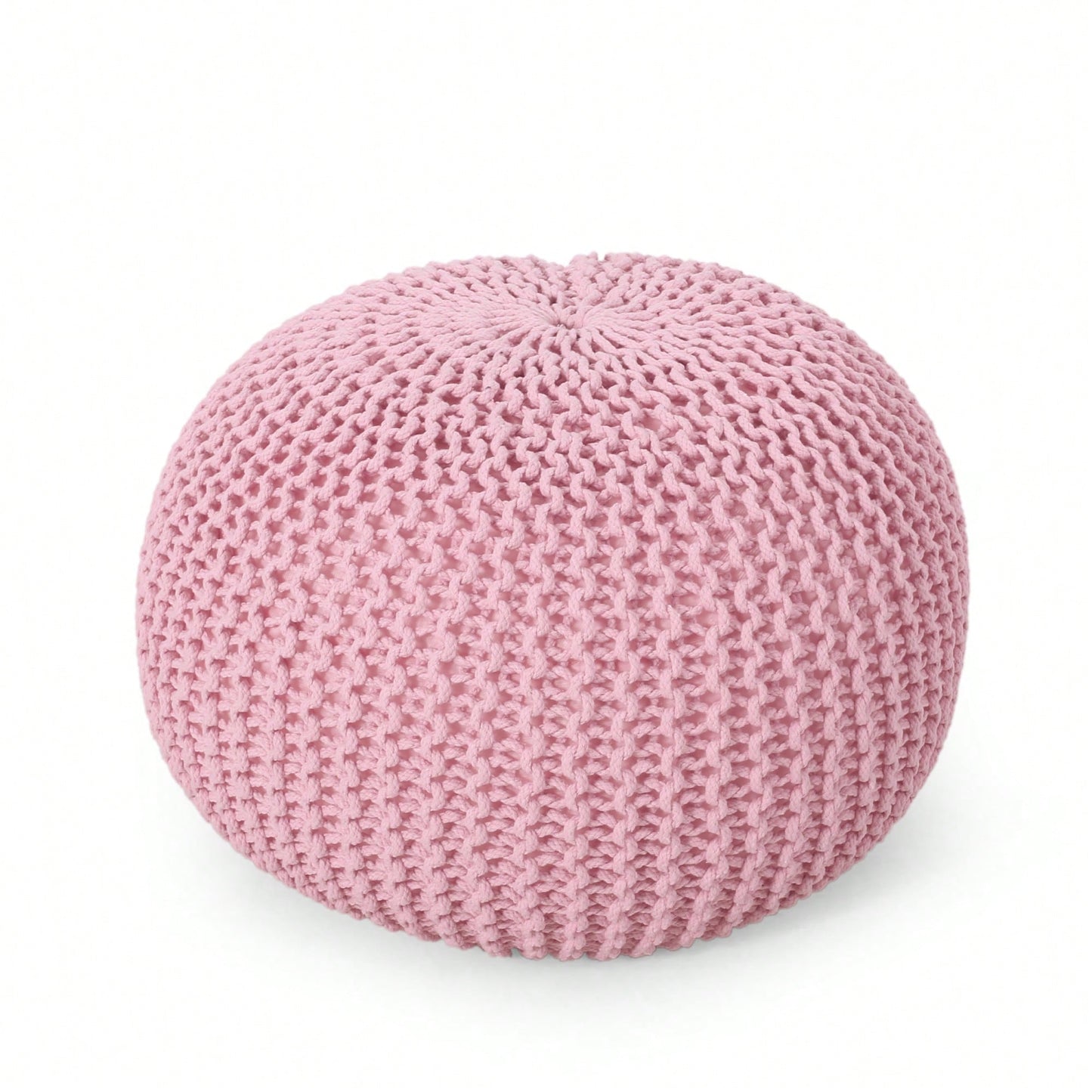 Cozy Handcrafted Knitted Pouf For Stylish Home Decor And Comfortable Seating