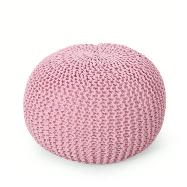 Cozy Handcrafted Knitted Pouf For Stylish Home Decor And Comfortable Seating