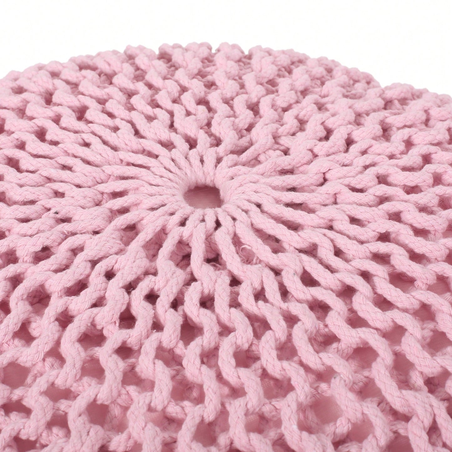 Cozy Handcrafted Knitted Pouf For Stylish Home Decor And Comfortable Seating