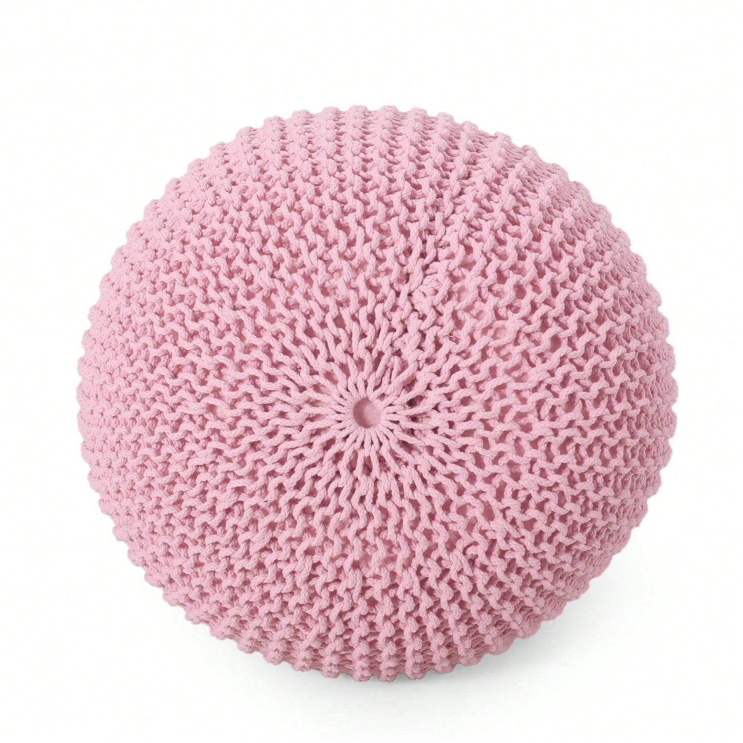 Cozy Handcrafted Knitted Pouf For Stylish Home Decor And Comfortable Seating