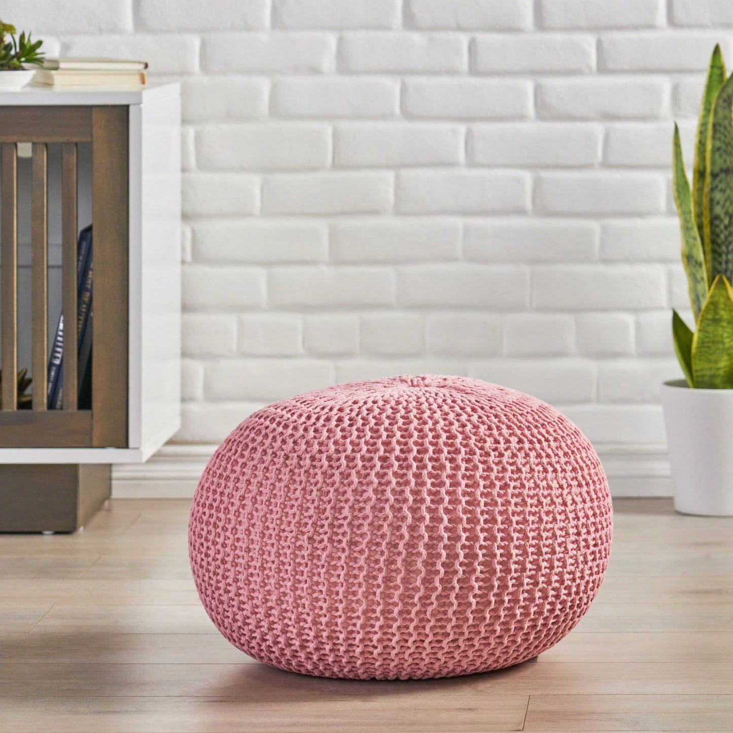 Cozy Handcrafted Knitted Pouf For Stylish Home Decor And Comfortable Seating