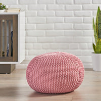 Cozy Handcrafted Knitted Pouf For Stylish Home Decor And Comfortable Seating