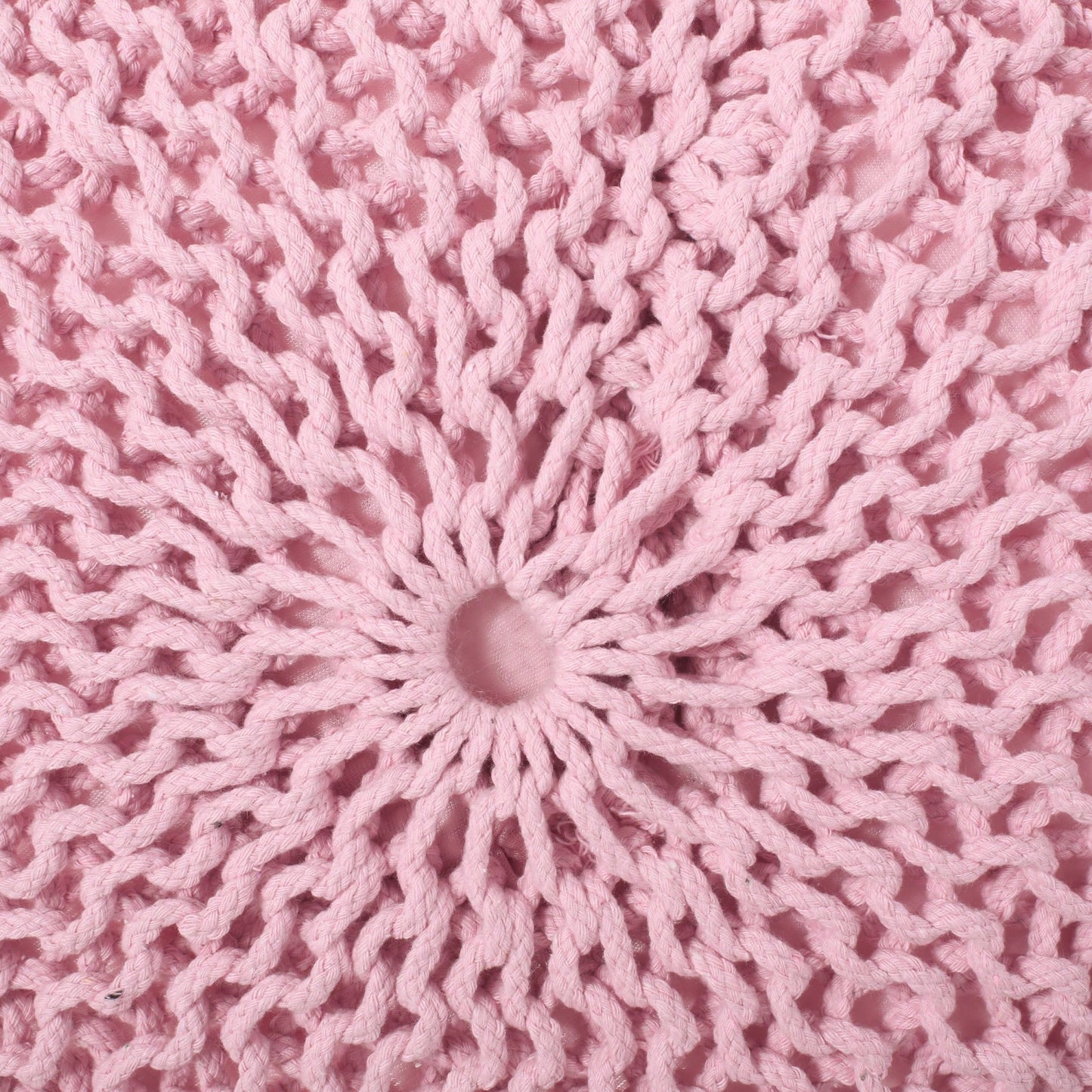 Cozy Handcrafted Knitted Pouf For Stylish Home Decor And Comfortable Seating