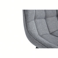 Stylish Grey Fabric Dining Chairs With Grid Pattern – Set Of 2 For Chic Dining Spaces