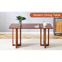 Country-Inspired Solid Wood Dining Table With Modern Rattan Design - Perfect For Dining Rooms, Living Rooms, And Offices