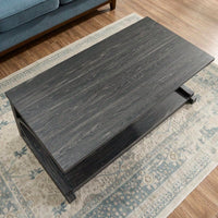 Unique 48-Inch Solid Wood Modern Coffee Table With Storage - Special Shape Center Table For Living Room, Kitchen, And Apartment Dining