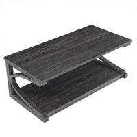 Unique 48-Inch Solid Wood Modern Coffee Table With Storage - Special Shape Center Table For Living Room, Kitchen, And Apartment Dining