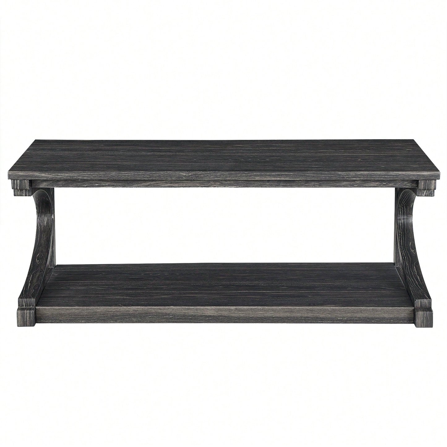 Unique 48-Inch Solid Wood Modern Coffee Table With Storage - Special Shape Center Table For Living Room, Kitchen, And Apartment Dining