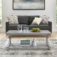 Unique 48-Inch Solid Wood Modern Coffee Table With Storage - Special Shape Center Table For Living Room, Kitchen, And Apartment Dining